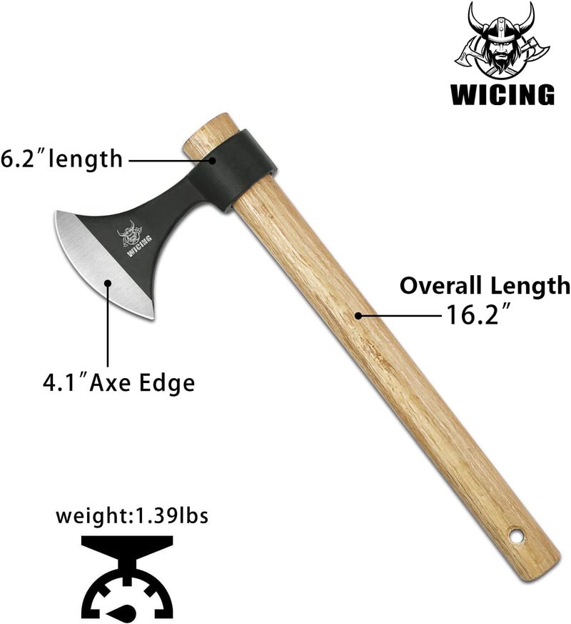 WICING Throwing Axes 3 Pack, 16.2-inch Throwing Tomahawks High Carbon Steel & Wooden Handle, for Axe Throwing Recreation and Competition - Image 2